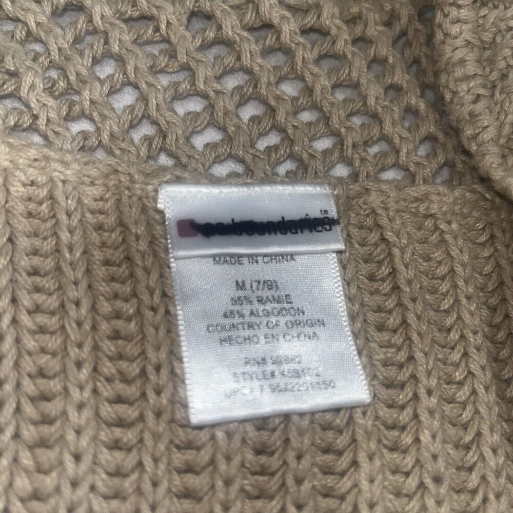 Y2K Ruffle Tan Tie Front Cardigan Midi Length Medium - Picture 7 of 9